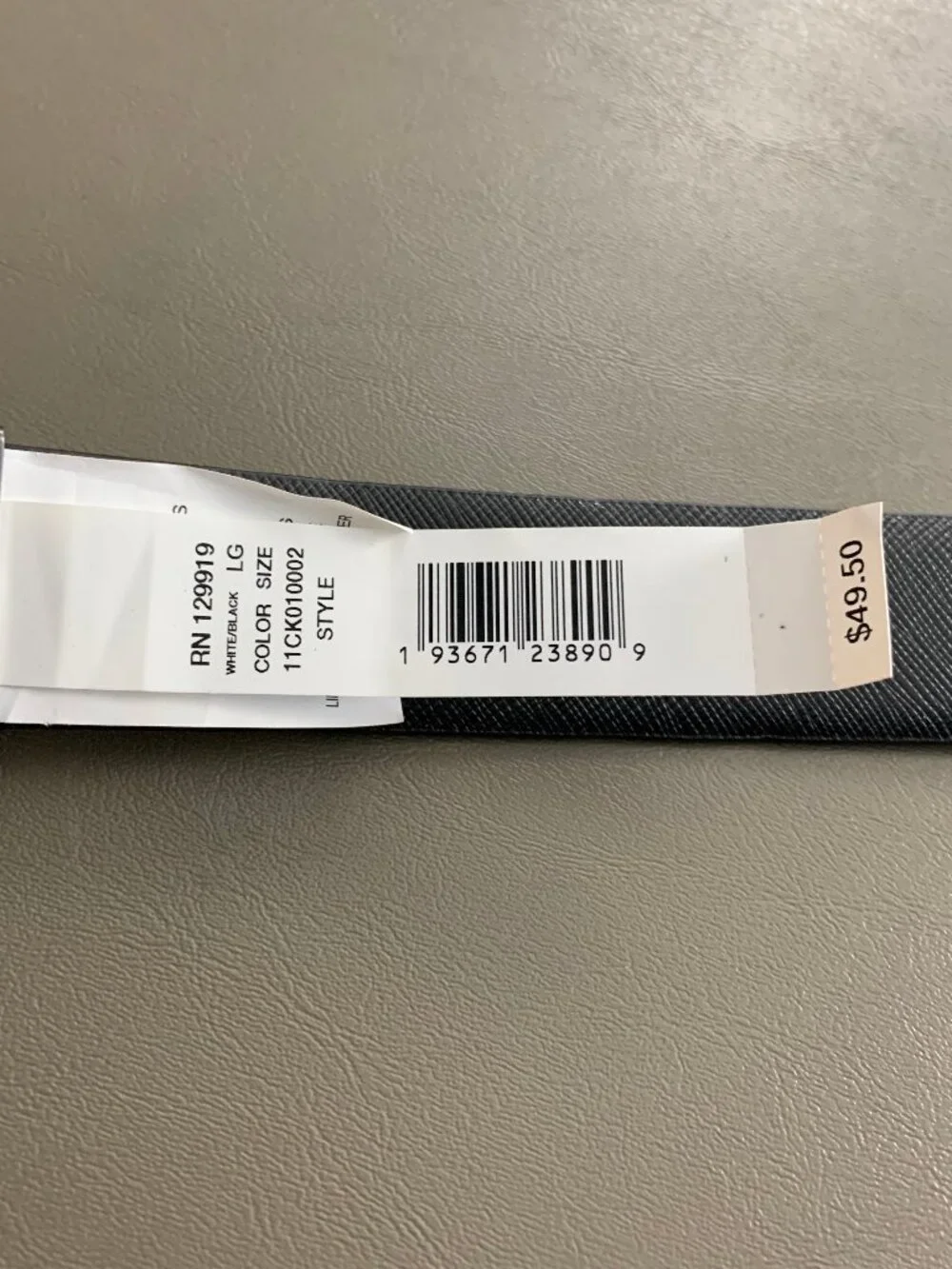 Calvin Klein Men's Reversible Textured Dress Belt, White to Black, Large 38-40